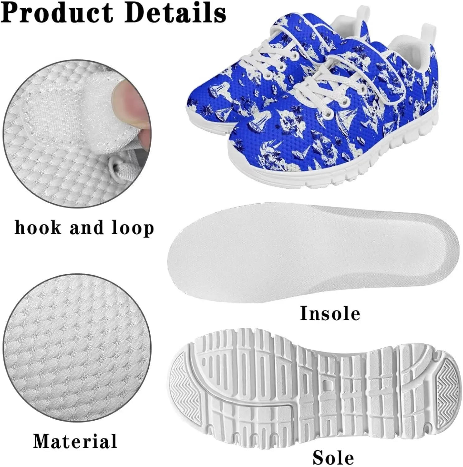 Athletic Sneaker for Boys Teen,Kids Girls Non-Slip Sneakers with White Sole Children's Single Buckle Sneakers