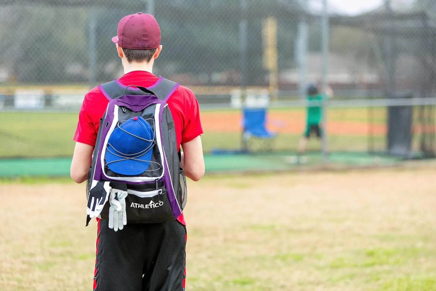 Athletico Baseball Bat Bag - Backpack for Baseball, T-Ball & Softball Equipment & Gear for Youth and Adults | Holds Bat, Helmet, Glove, & Shoes |Shoe Compartment & Fence Hook