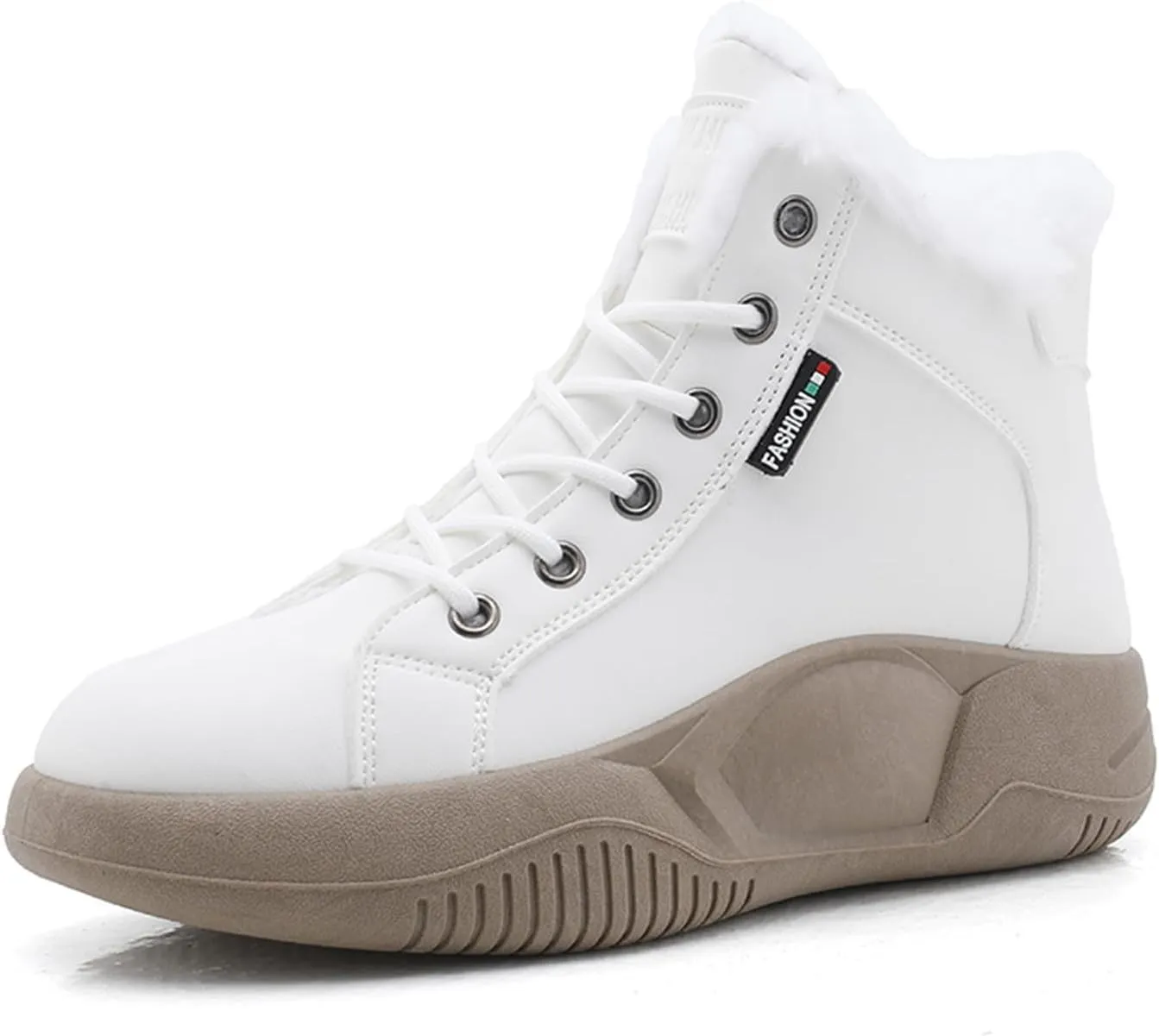 AUNTHUI Women'S Soft Leather Comfortable Casual Sneakers,Round-Toe Lace-Up Platform Sneakers,Outdoor Anti-Slip Shock Absorbing Heighten Fashion Running Sneakers