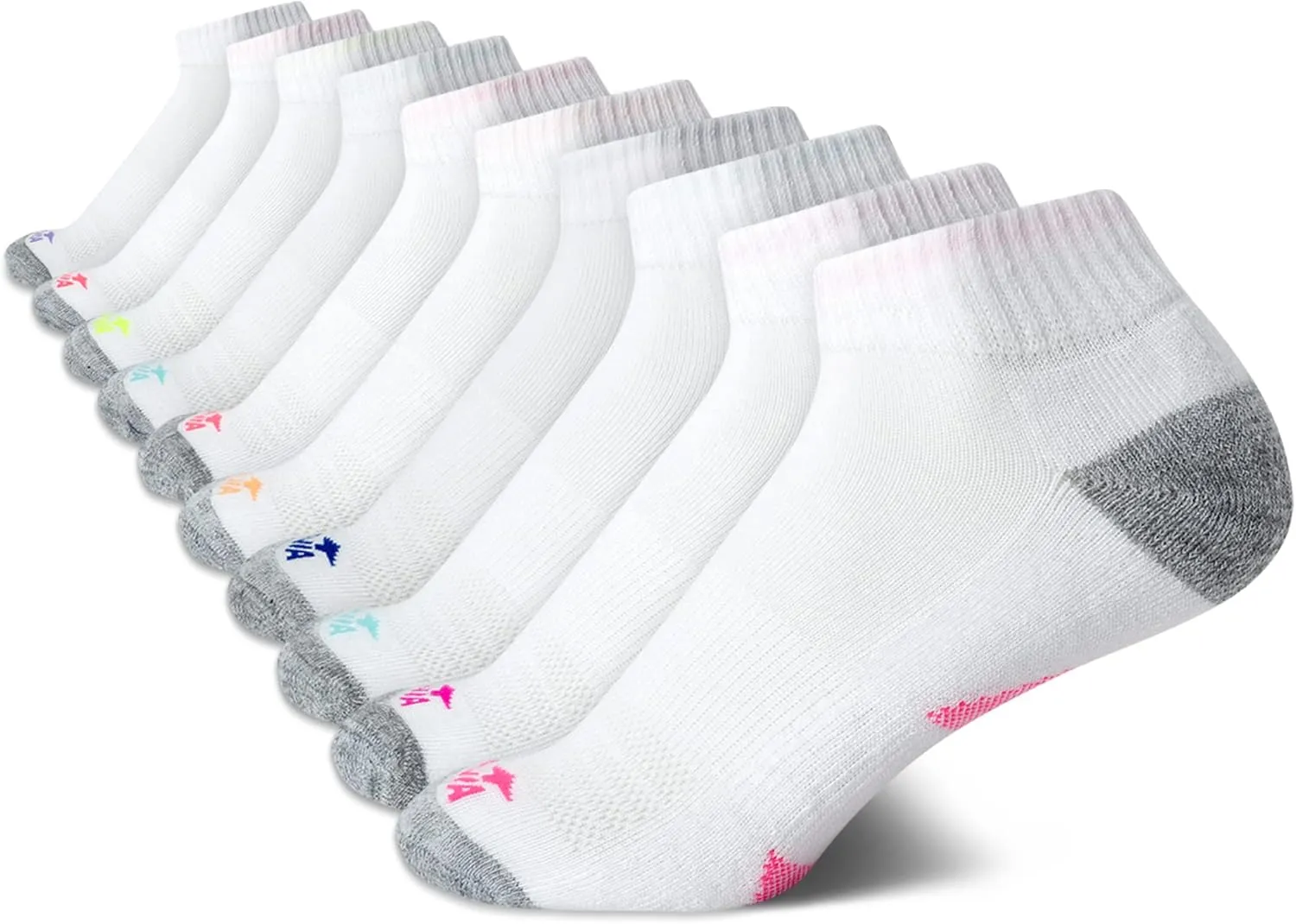 Avia Girls Athletic Performance Cushion Quarter Cut Ankle Socks (10 Pack)