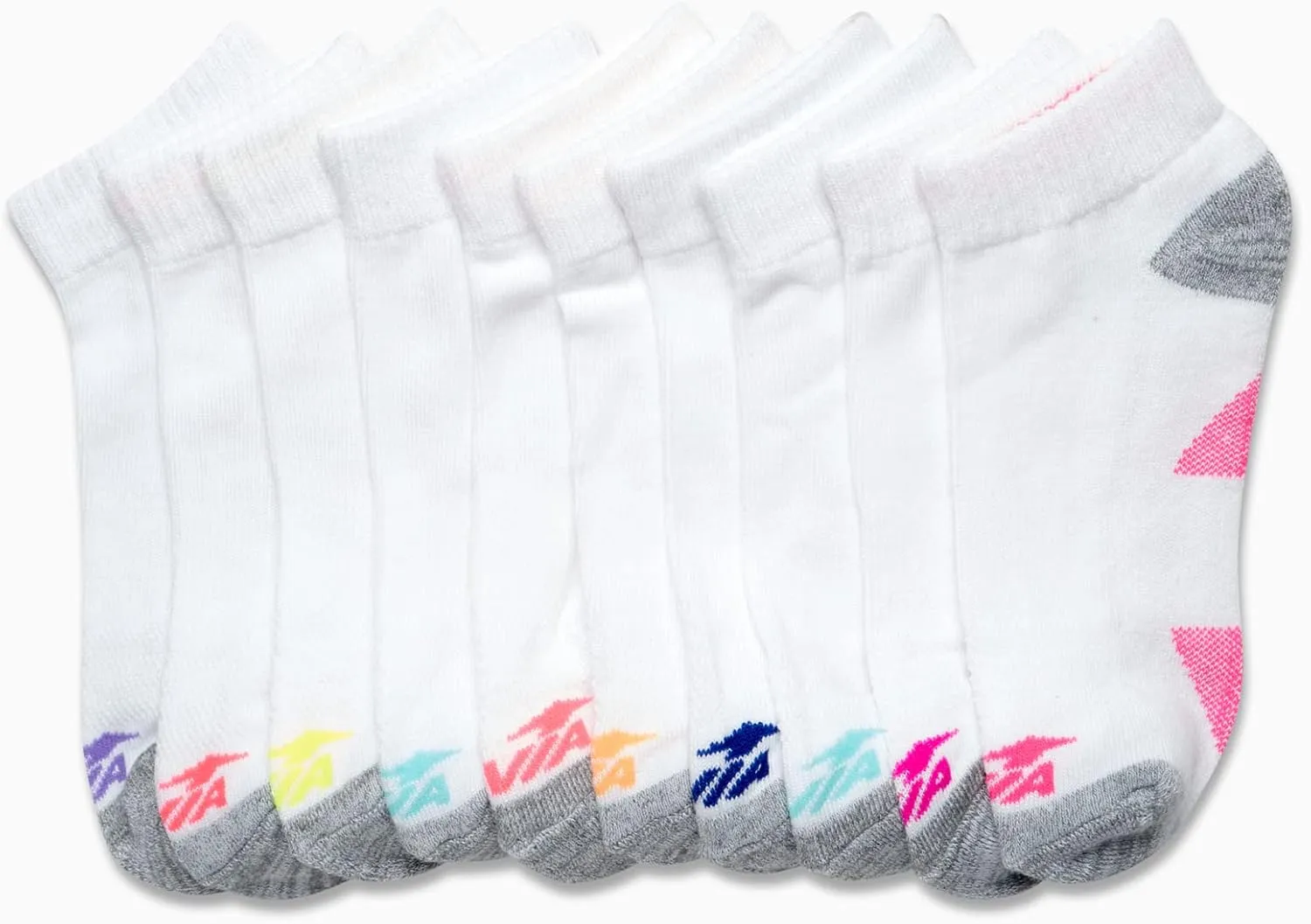 Avia Girls Athletic Performance Cushion Quarter Cut Ankle Socks (10 Pack)