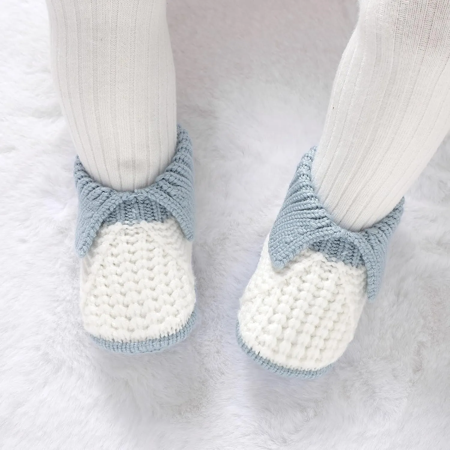 Baby Booties Newborn Hand Knit Sock Shoes Soft Cozy First Walkers for Infant Boys Girls