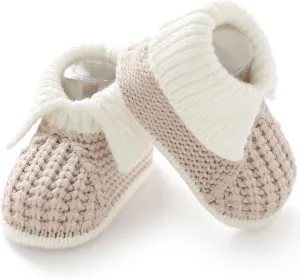 Baby Booties Newborn Hand Knit Sock Shoes Soft Cozy First Walkers for Infant Boys Girls