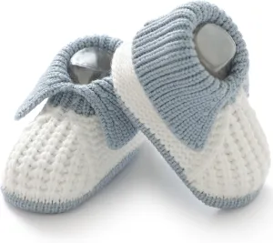 Baby Booties Newborn Hand Knit Sock Shoes Soft Cozy First Walkers for Infant Boys Girls