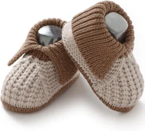 Baby Booties Newborn Hand Knit Sock Shoes Soft Cozy First Walkers for Infant Boys Girls