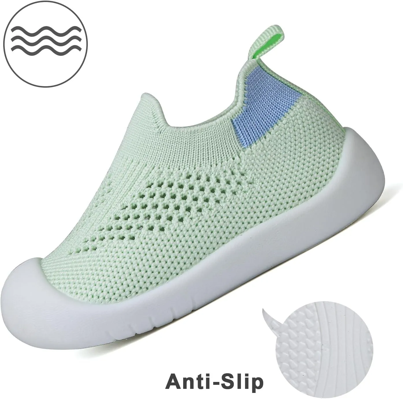 Baby Shoes for Boys Girls Breathable First Walking Shoes - Infant Toddler Trainers Shoes Non Skid Indoor Floor Slipper with Soft Sole Cotton Mesh On Sneaker