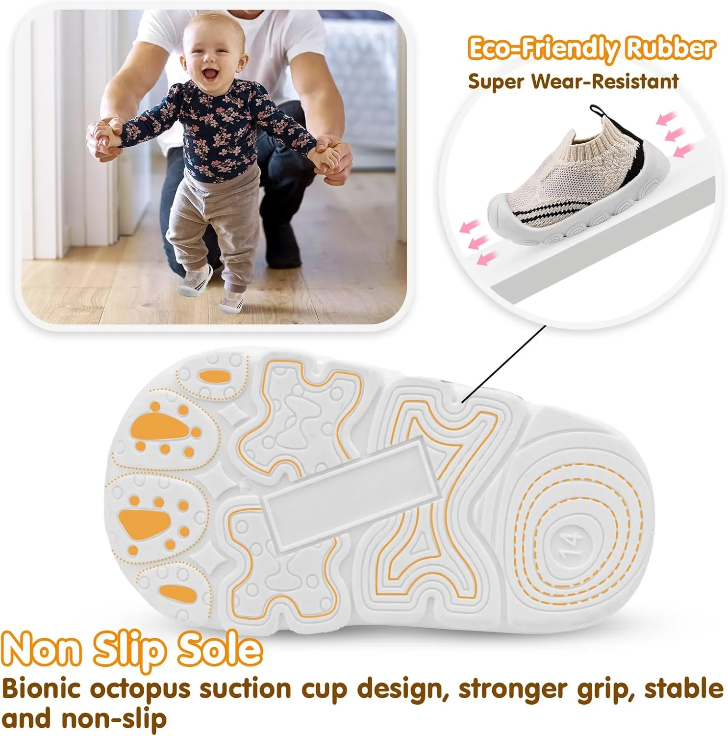 Baby Walking Shoes Toddler Girl Boy Soft Sole Breathable Cotton Canvas Shoes Infant Lightweight Non-Slip Safer Slip-on First Walkers Shoes Casual Tennis Wide Sneakers Rubber Soles Running Outdoor