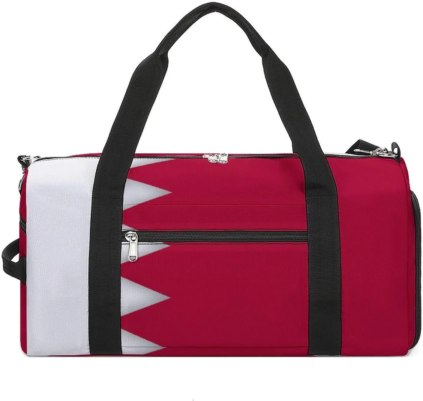 Bahrain Flag Travel Duffle for Men Women with Wet Pocket and Shoe Compartment