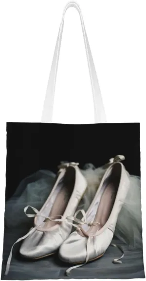 Ballet Shoe printed Reusable Tote Shopping Bag Fashion Handbag
