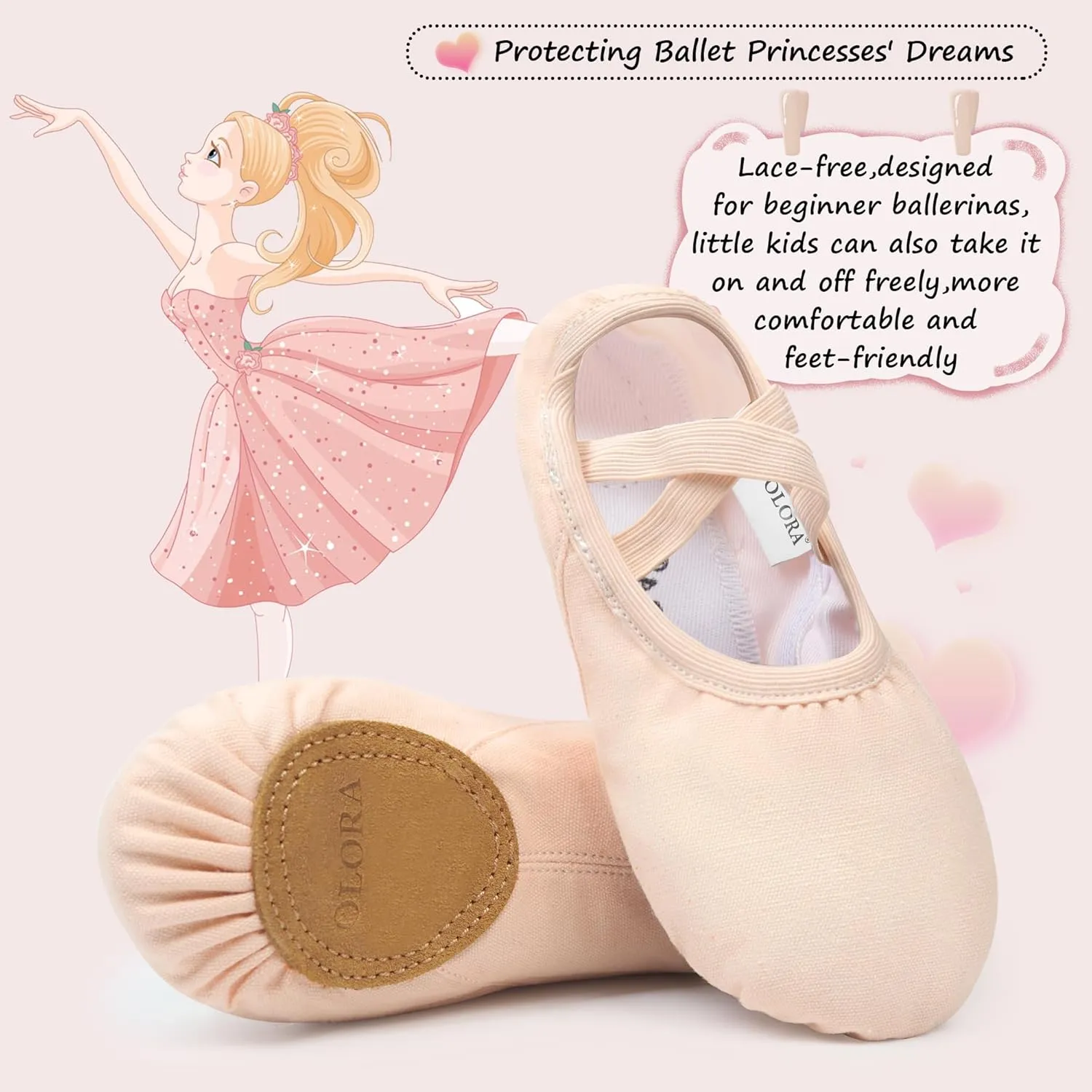 Ballet Shoes for Girls Toddler Kids Adult Women Soft Canvas Dance Slippers Gymnastics Shoe