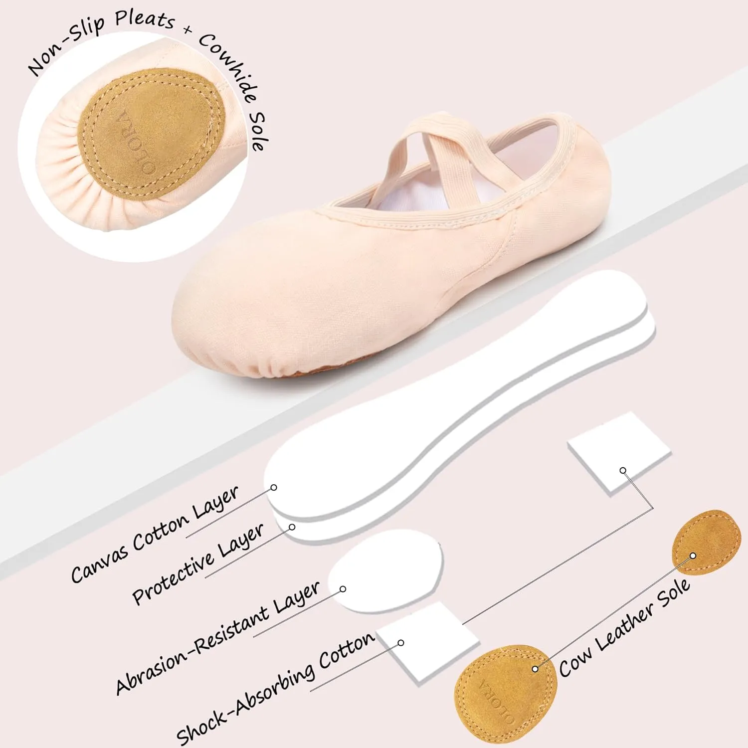 Ballet Shoes for Girls Toddler Kids Adult Women Soft Canvas Dance Slippers Gymnastics Shoe