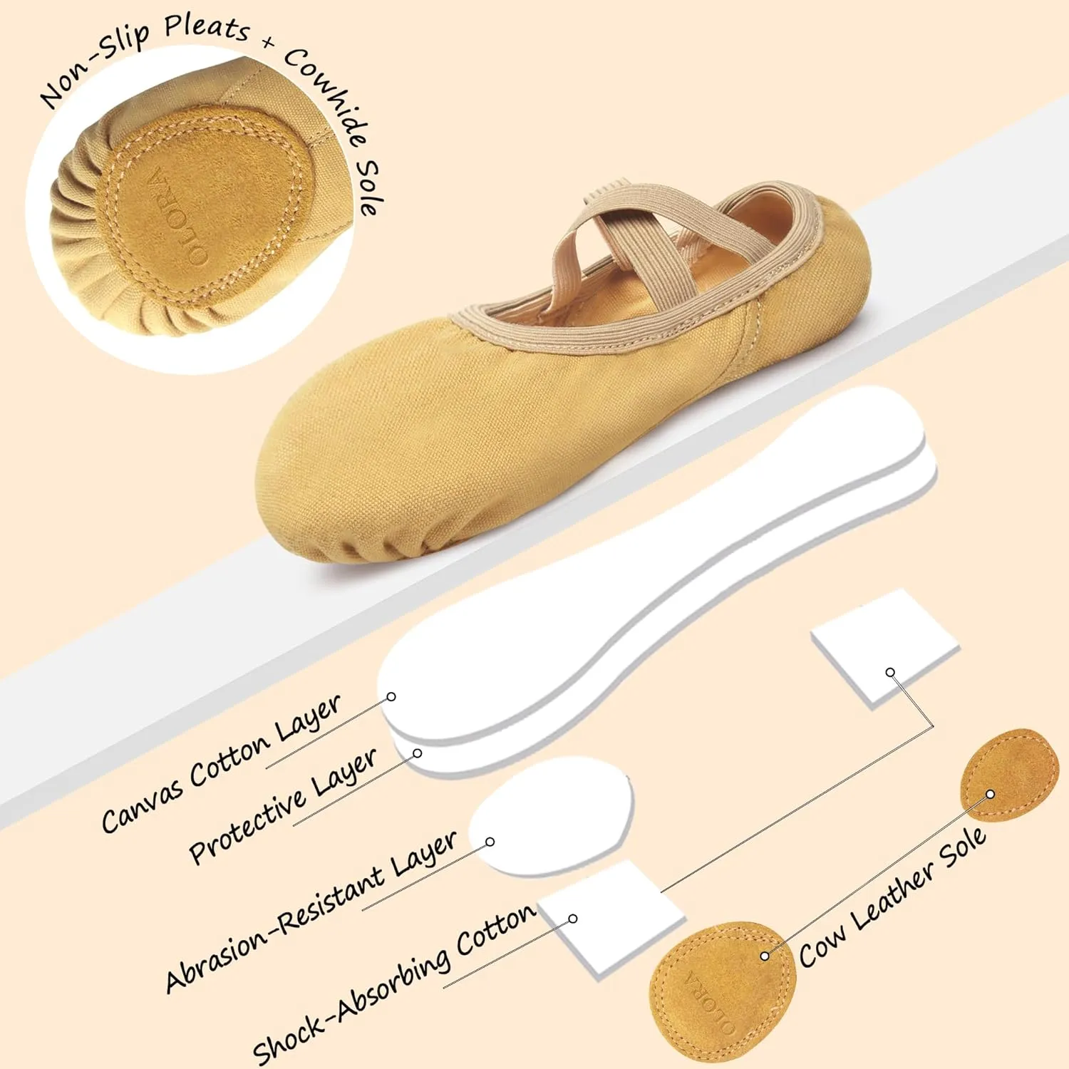 Ballet Shoes for Girls Toddler Kids Adult Women Soft Canvas Dance Slippers Gymnastics Shoe