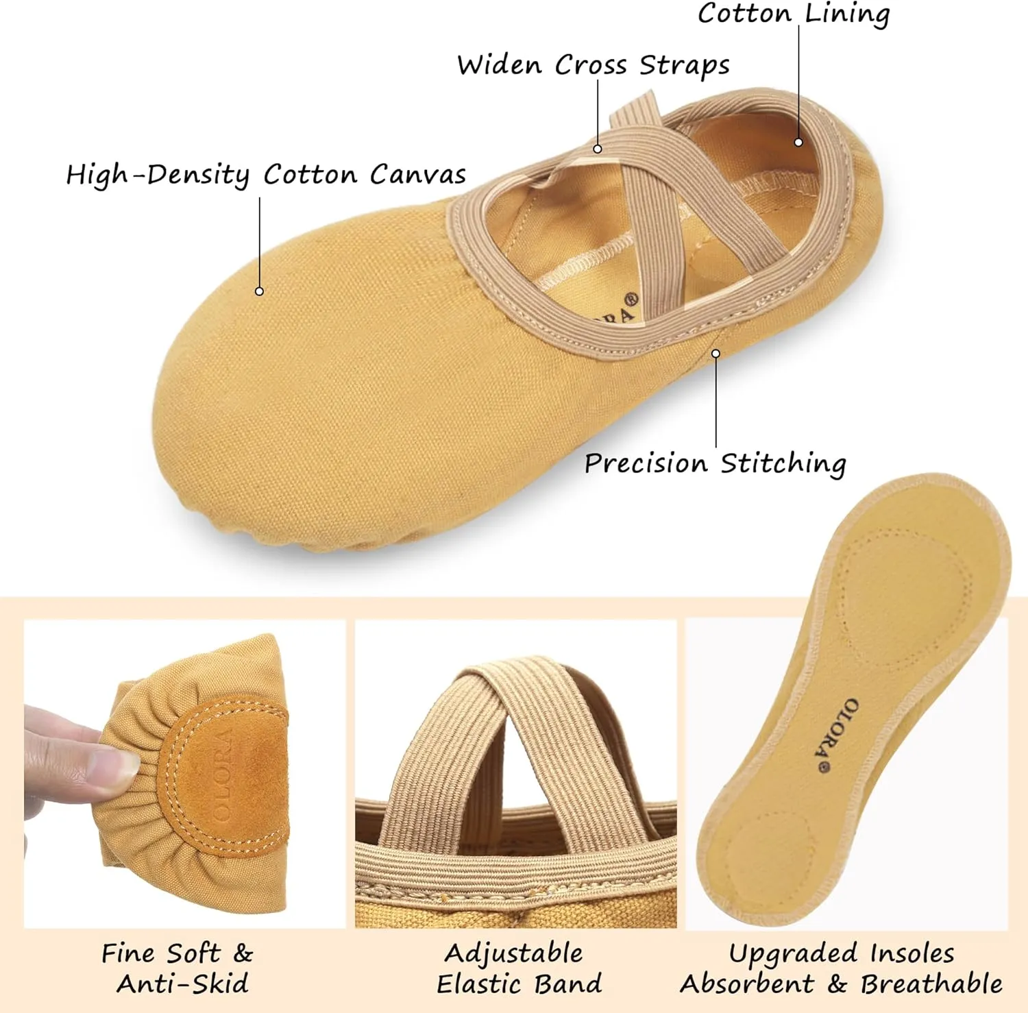Ballet Shoes for Girls Toddler Kids Adult Women Soft Canvas Dance Slippers Gymnastics Shoe