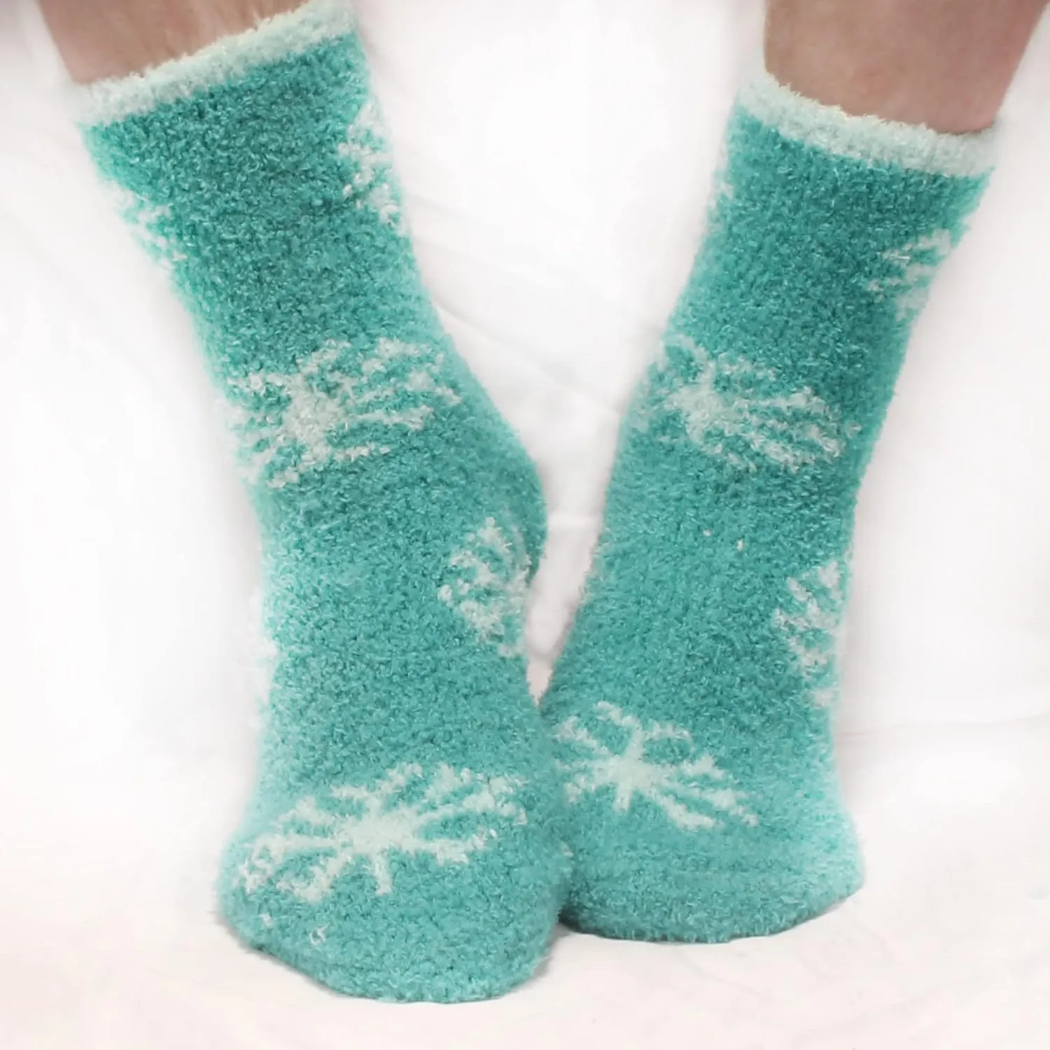BambooMN 12 Pairs Assorted Super Soft Warm Microfiber Fuzzy Knobby Socks - Value Pack