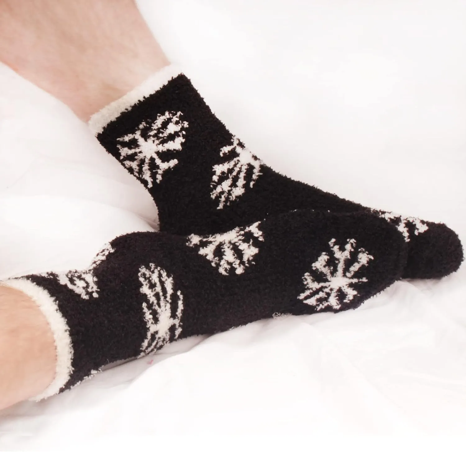 BambooMN 12 Pairs Assorted Super Soft Warm Microfiber Fuzzy Knobby Socks - Value Pack