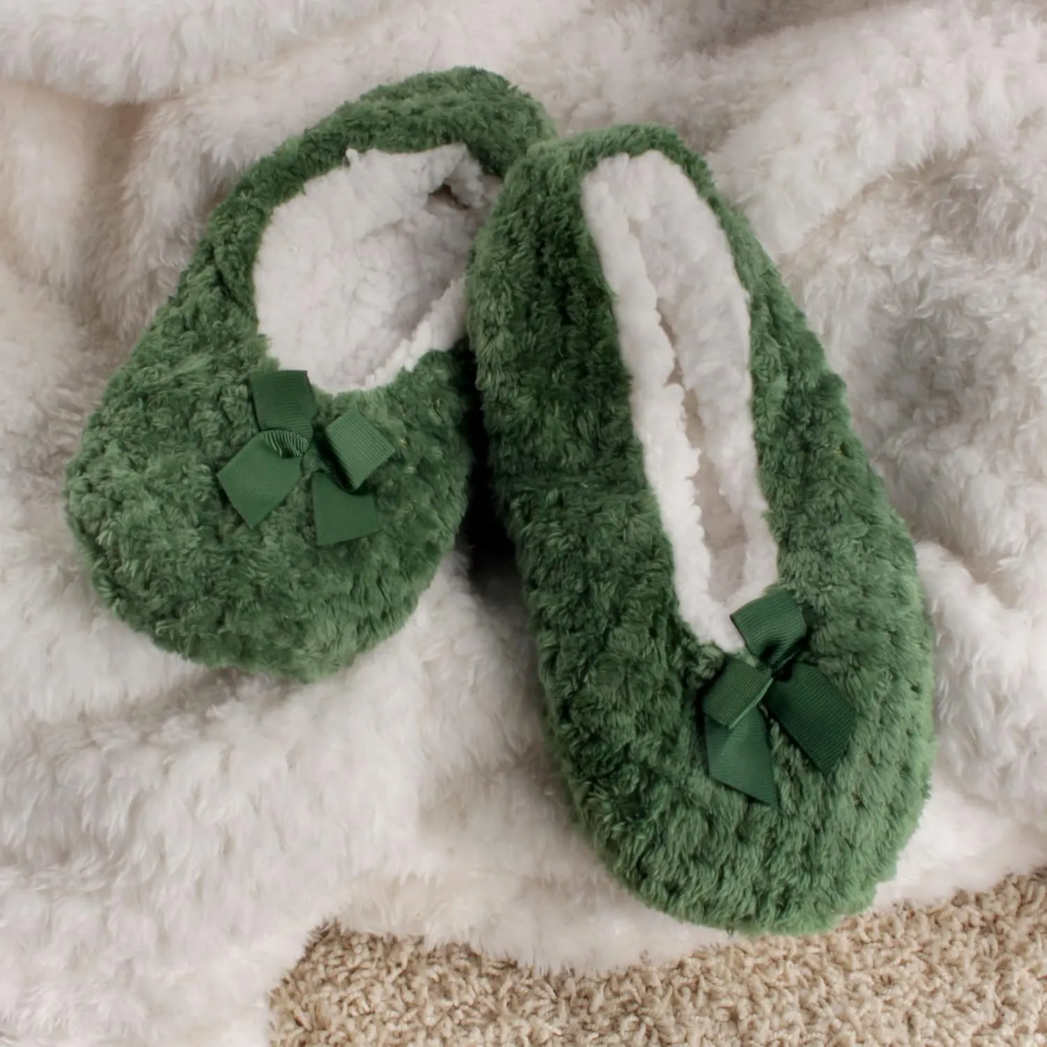 BambooMN Adult Super Soft Warm Cozy Fuzzy Soft Touch Sleeper Slippers Non-Slip Lined Socks