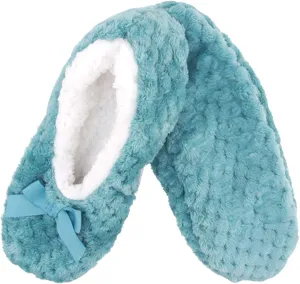 BambooMN Adult Super Soft Warm Cozy Fuzzy Soft Touch Sleeper Slippers Non-Slip Lined Socks