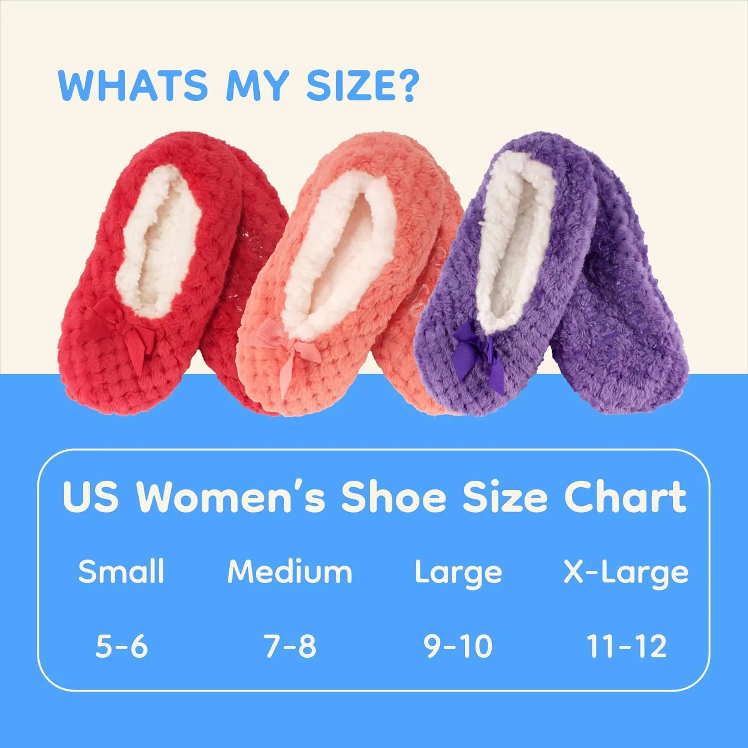 BambooMN Adult Super Soft Warm Cozy Fuzzy Soft Touch Sleeper Slippers Non-Slip Lined Socks