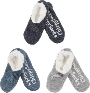 BambooMN Adult Women Soft Warm Cozy Fancy Yarn Slippers Non-Slip Lined Socks, Indoor Comfy House Travel Slippers