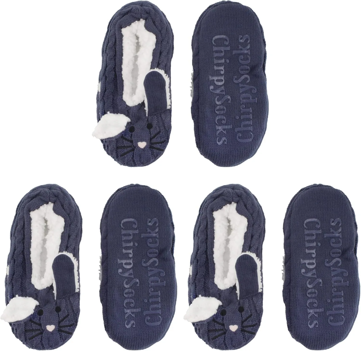 BambooMN Adult Women Super Soft Warm Cozy Fancy Yarn Slippers Non-Slip Lined Socks, Indoor Comfy House Slippers, 3 Pairs