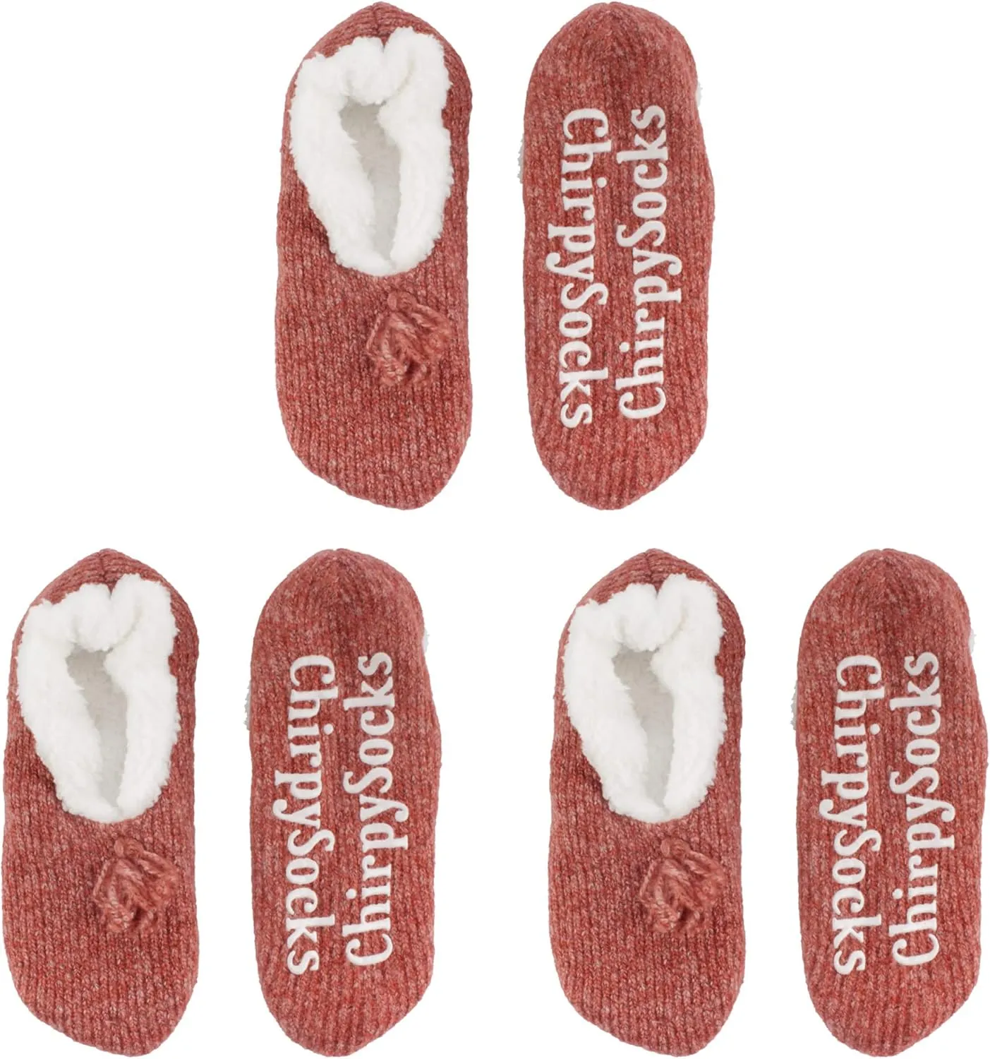 BambooMN Adult Women Super Soft Warm Cozy Fancy Yarn Slippers Non-Slip Lined Socks, Indoor Comfy House Slippers, 3 Pairs