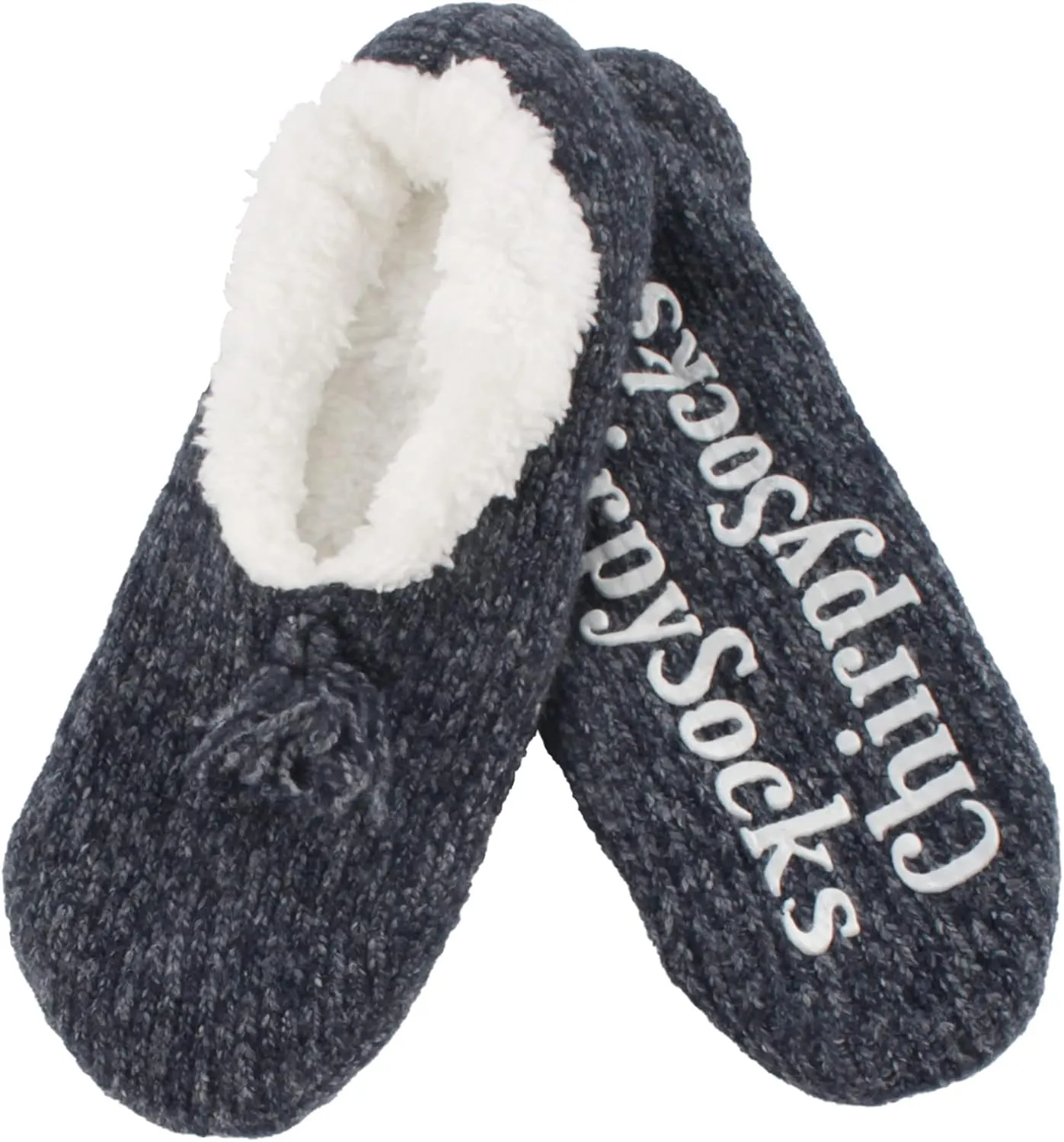BambooMN Adult Women Super Soft Warm Cozy Fancy Yarn Slippers Non-Slip Lined Socks, Indoor Comfy House Slippers