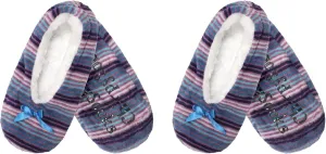 BambooMN Adult Women's Super Soft Warm Cozy Fuzzy Furry Slippers Non-Slip Lined Socks