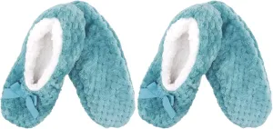 BambooMN Adult Women's Super Soft Warm Cozy Fuzzy Furry Slippers Non-Slip Lined Socks