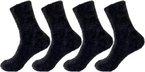 BambooMN Men's Super Comfy Soft Warm Fuzzy Socks - 4 Pair Value Packs