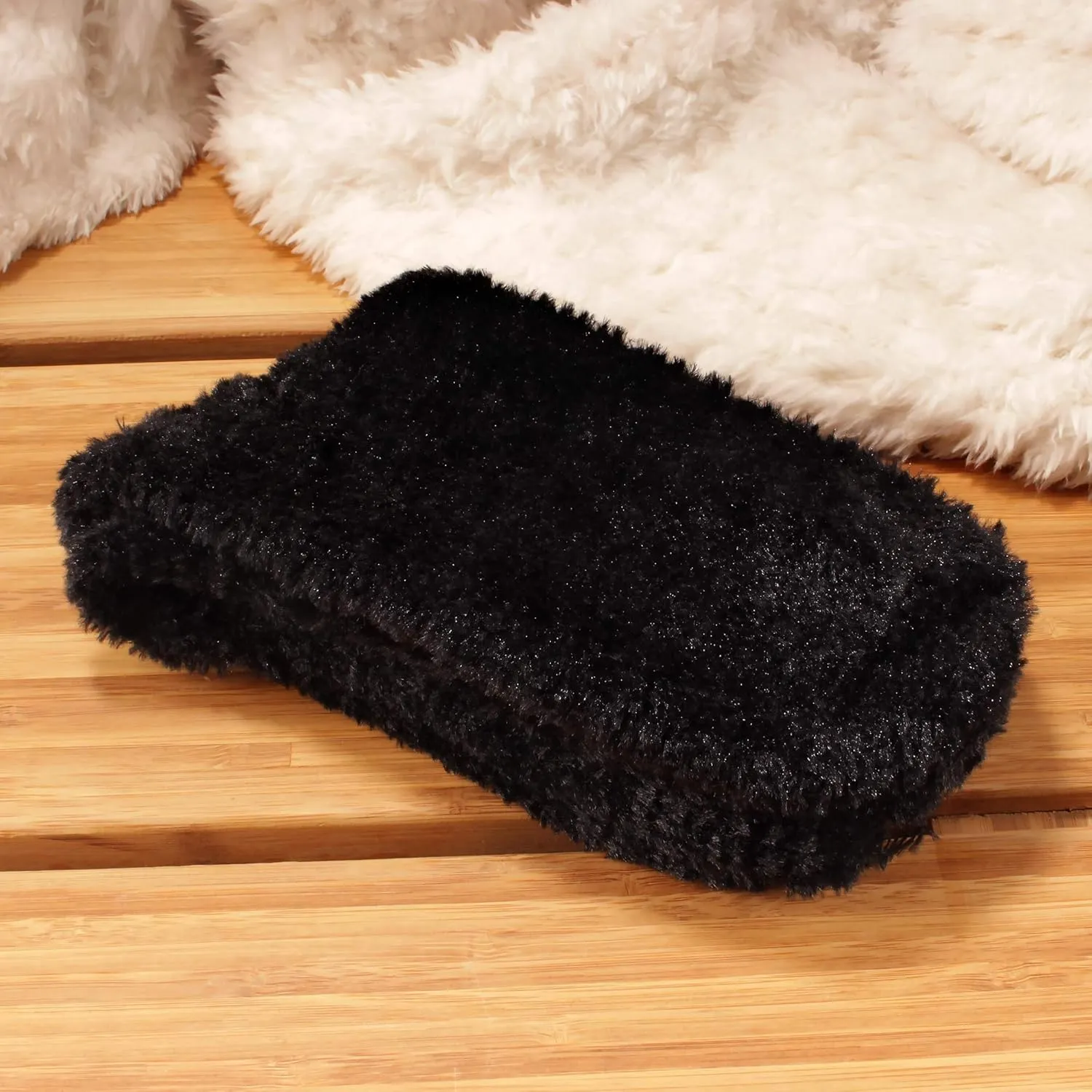 BambooMN Men's Super Comfy Soft Warm Fuzzy Socks - 4 Pair Value Packs