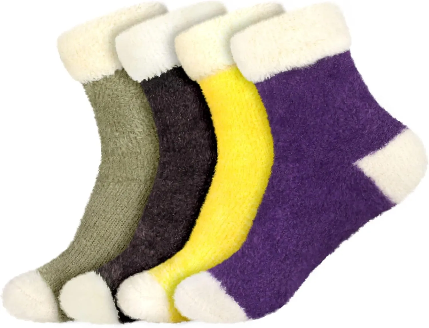 BambooMN Super Soft Warm Fuzzy Stripe/Polka Dot/Gradient/Snowflake Socks