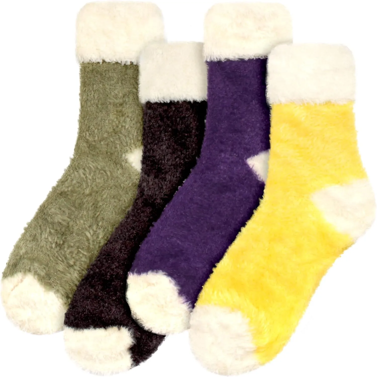 BambooMN Super Soft Warm Fuzzy Stripe/Polka Dot/Gradient/Snowflake Socks