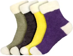 BambooMN Super Soft Warm Fuzzy Stripe/Polka Dot/Gradient/Snowflake Socks