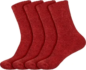 BambooMN Women's Soft Fuzzy Warm Cozy Winter Casual Vintage Knit Chenille Socks