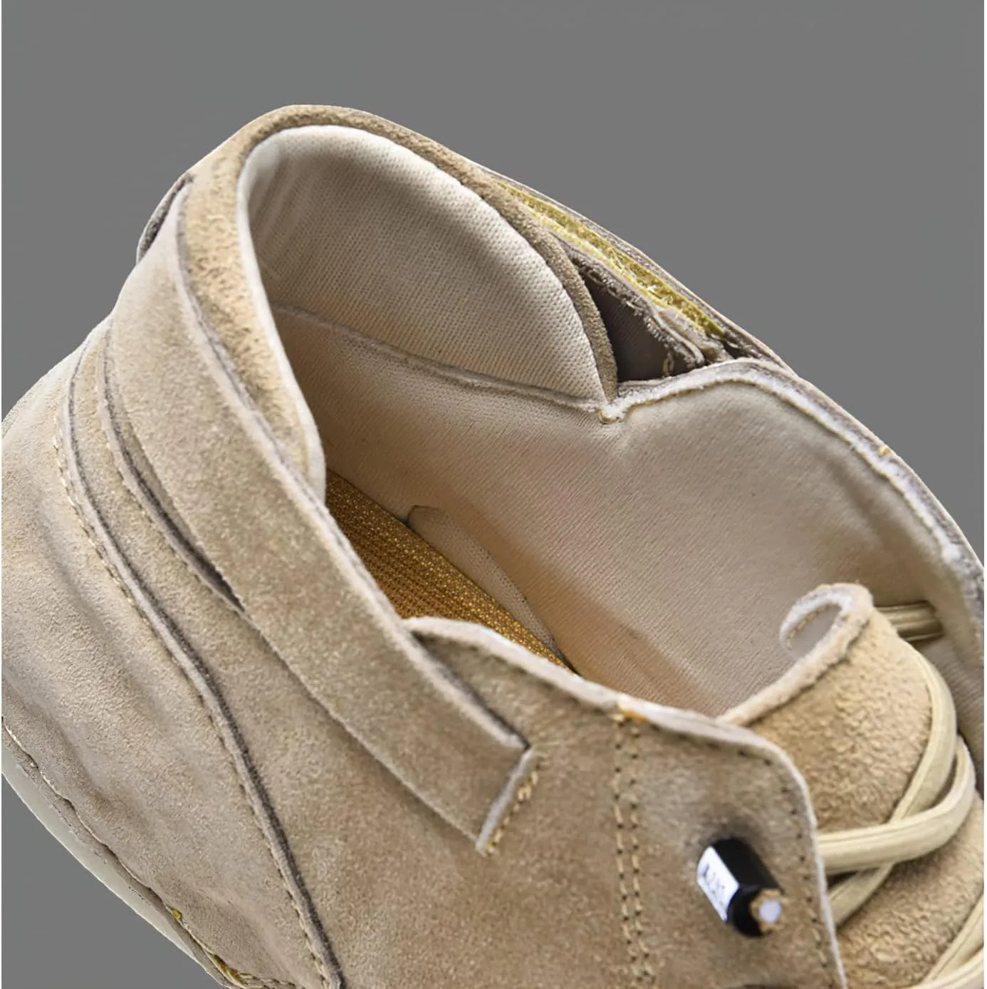 baobeijiadao Men's Beck Shoes Waterproof Non Slip High Top Chukka Boots Handmade Suede Caual Outdoor Sneakers