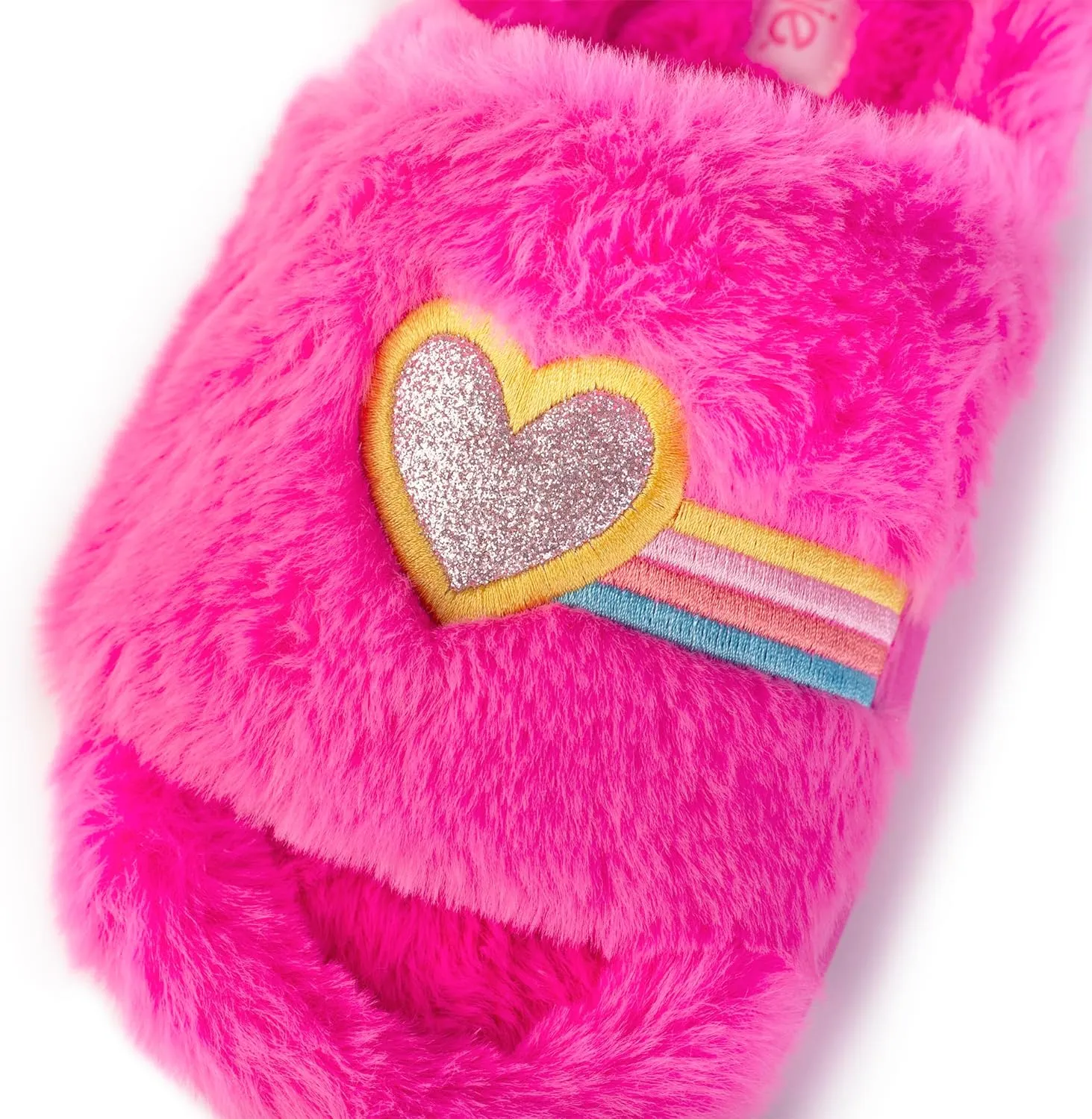 Barbie Women's Cozy X-Band and Open Toe Faux Fur Memory Foam Indoor Outdoor Soled Slipper in Xs-XL