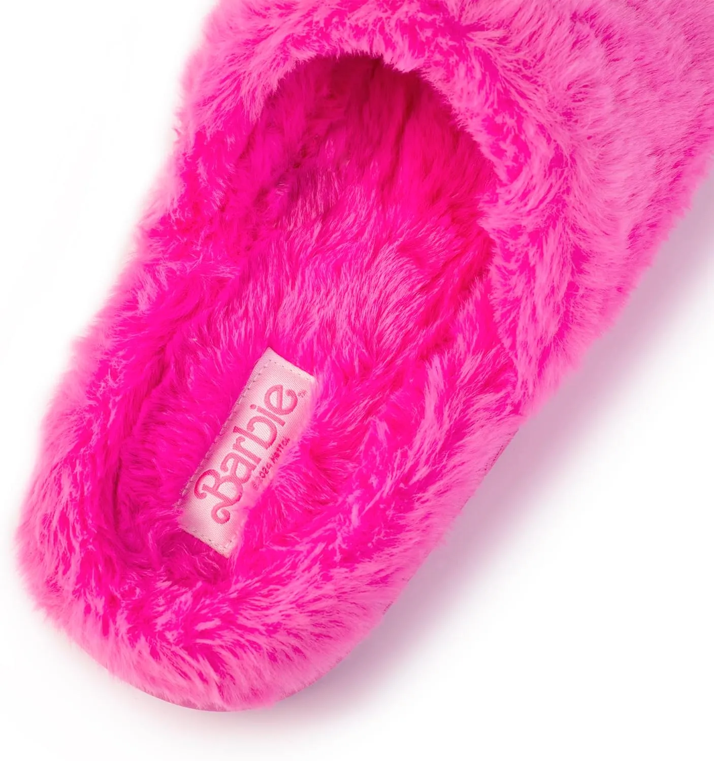 Barbie Women's Cozy X-Band and Open Toe Faux Fur Memory Foam Indoor Outdoor Soled Slipper in Xs-XL