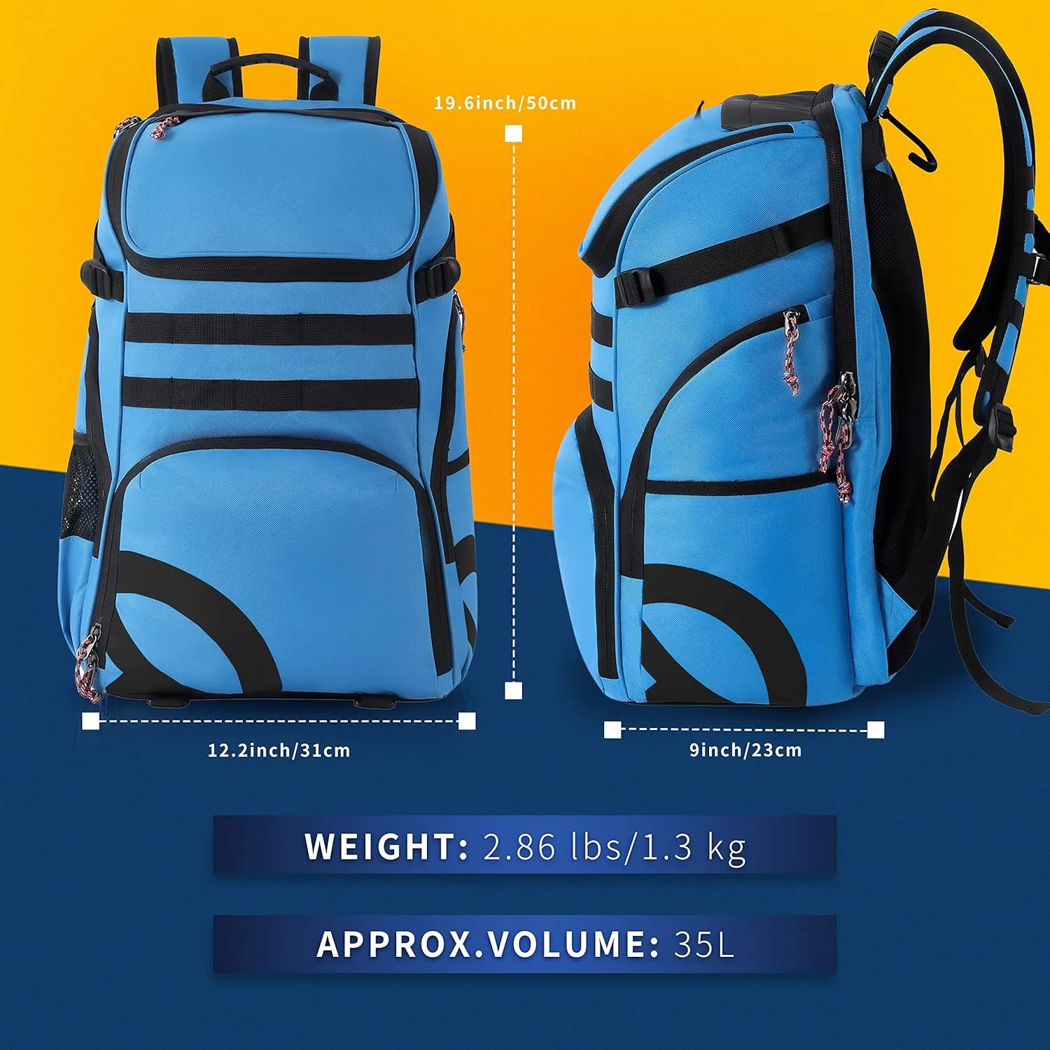Basketball Backpack for Men Women Basketball Soccer Bag with Ball Compartment Shoes Bag Sports Gym Backpack