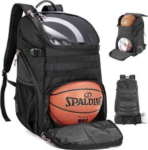 Basketball Backpack for Men Women Basketball Soccer Bag with Ball Compartment Shoes Bag Sports Gym Backpack