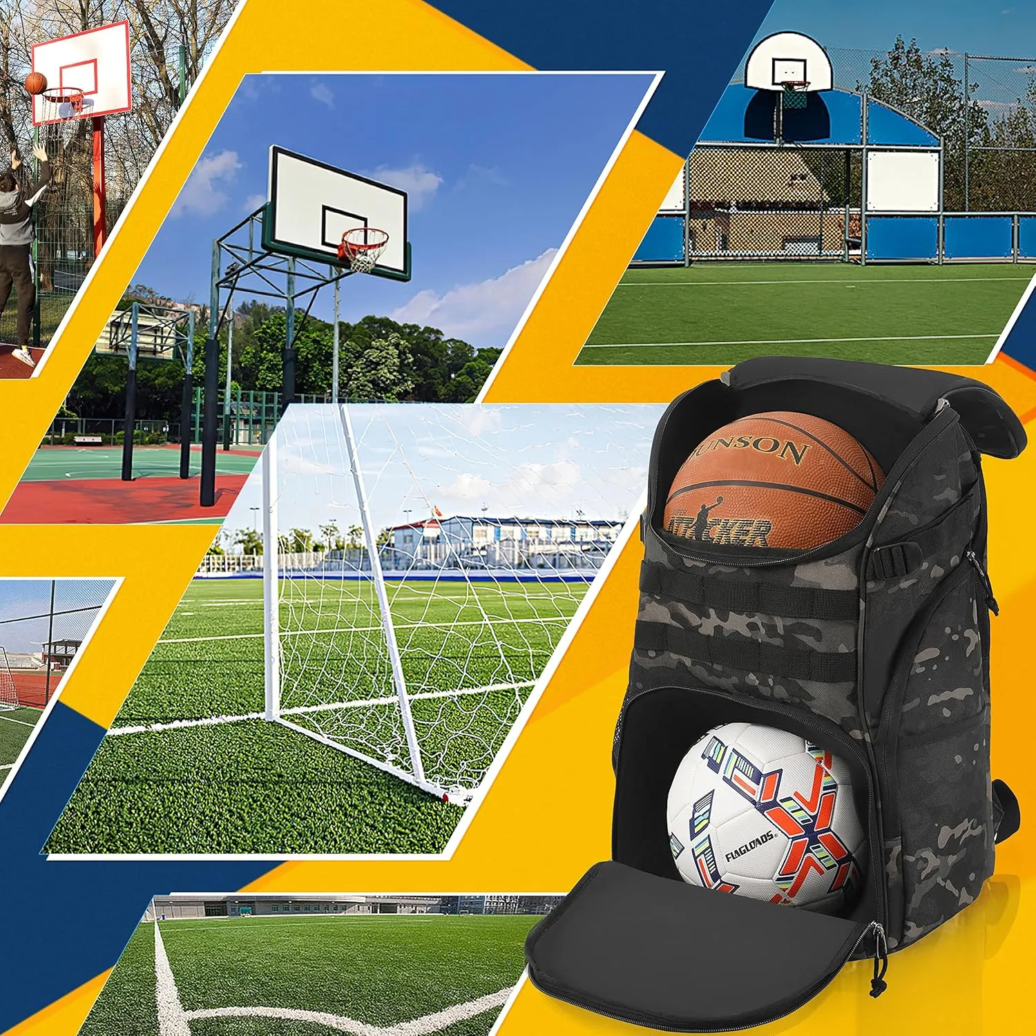 Basketball Backpack for Men Women Basketball Soccer Bag with Ball Compartment Shoes Bag Sports Gym Backpack