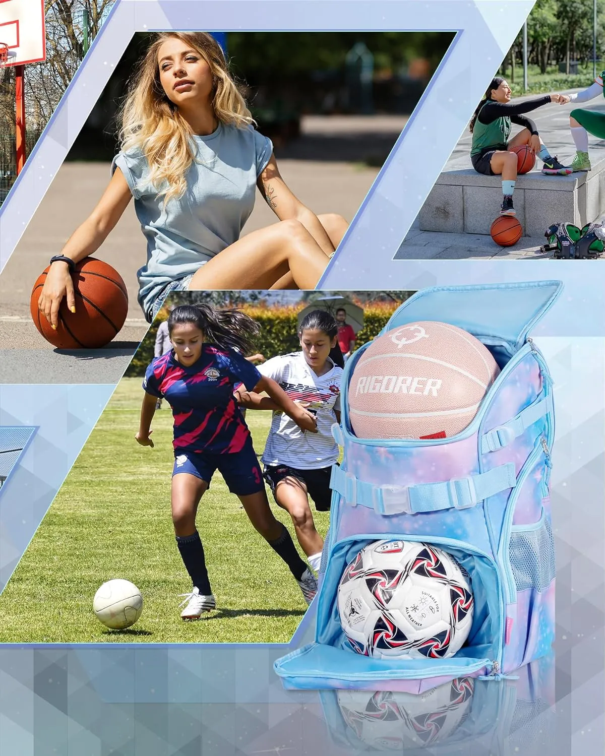Basketball Backpack for Men Women Basketball Soccer Bag with Ball Compartment Shoes Bag Sports Gym Backpack