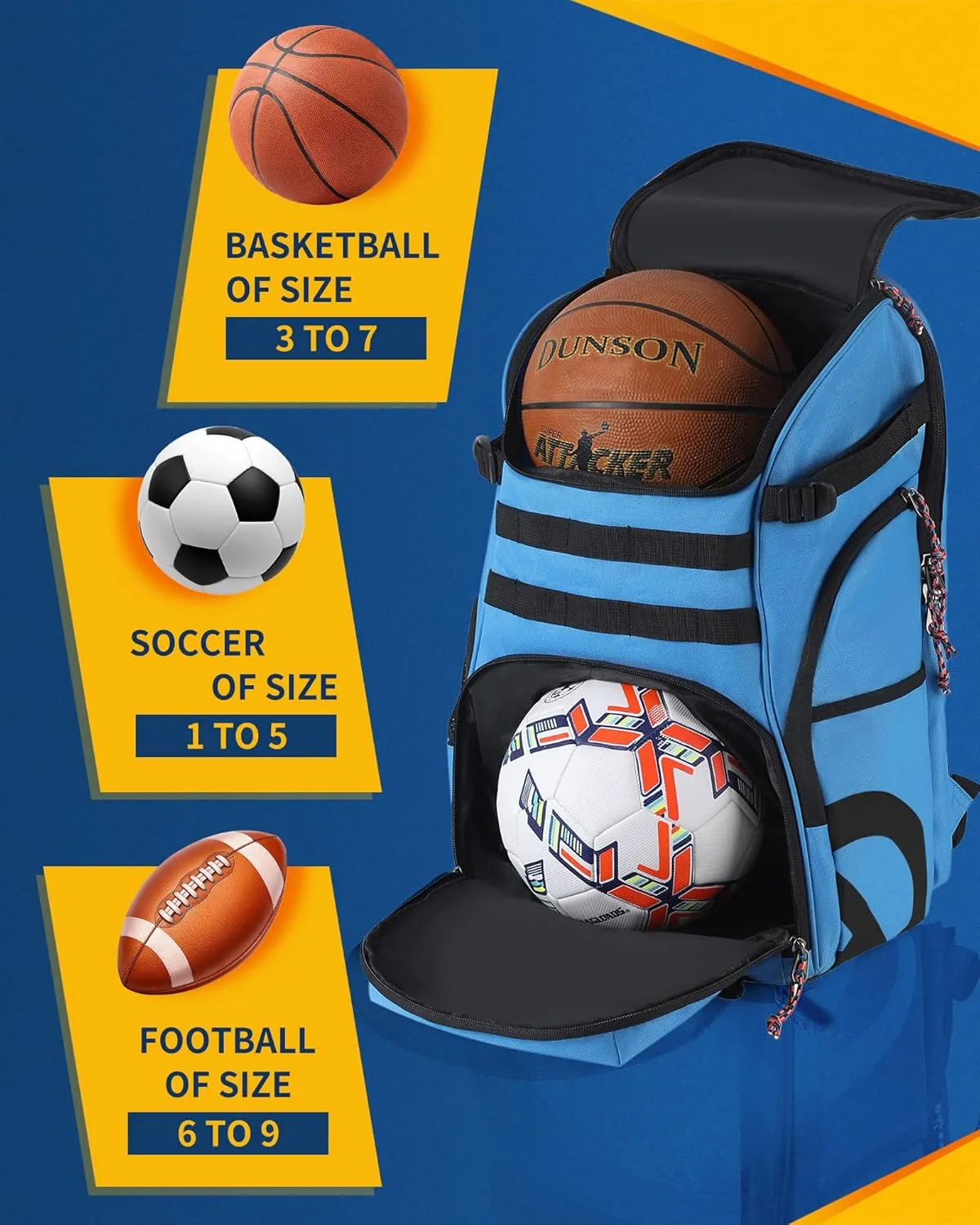 Basketball Backpack for Men Women Basketball Soccer Bag with Ball Compartment Shoes Bag Sports Gym Backpack