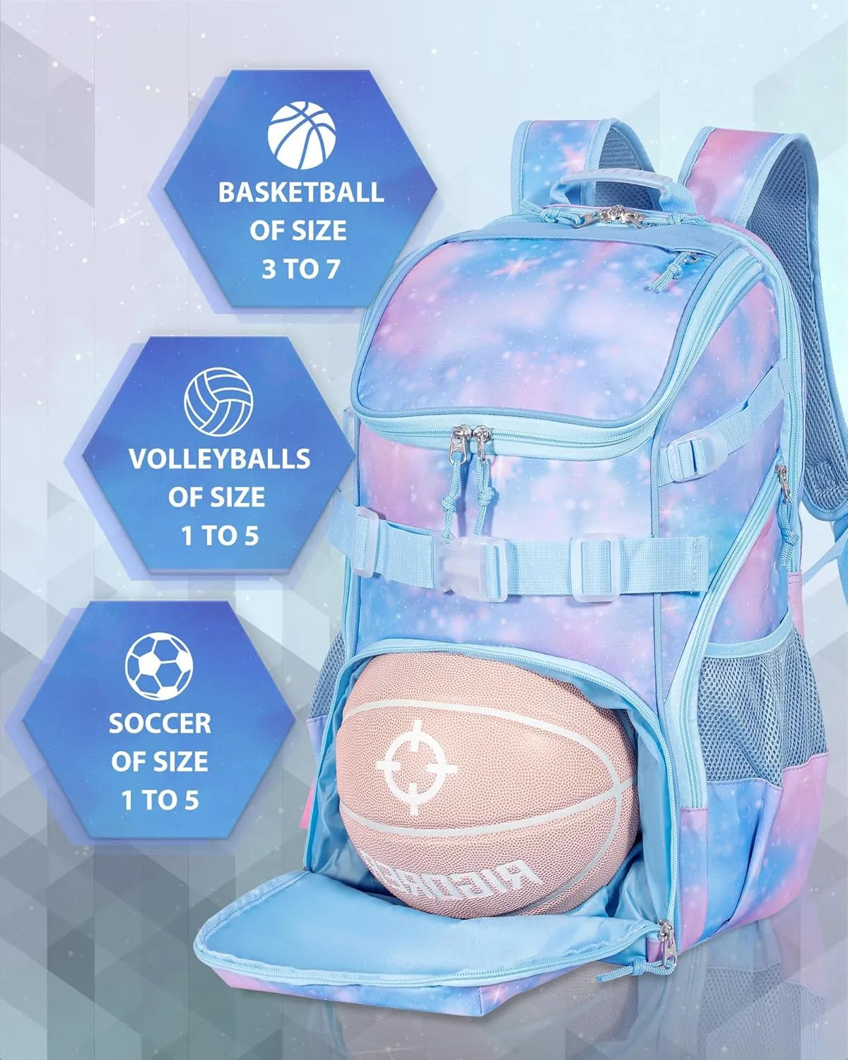 Basketball Backpack for Men Women Basketball Soccer Bag with Ball Compartment Shoes Bag Sports Gym Backpack