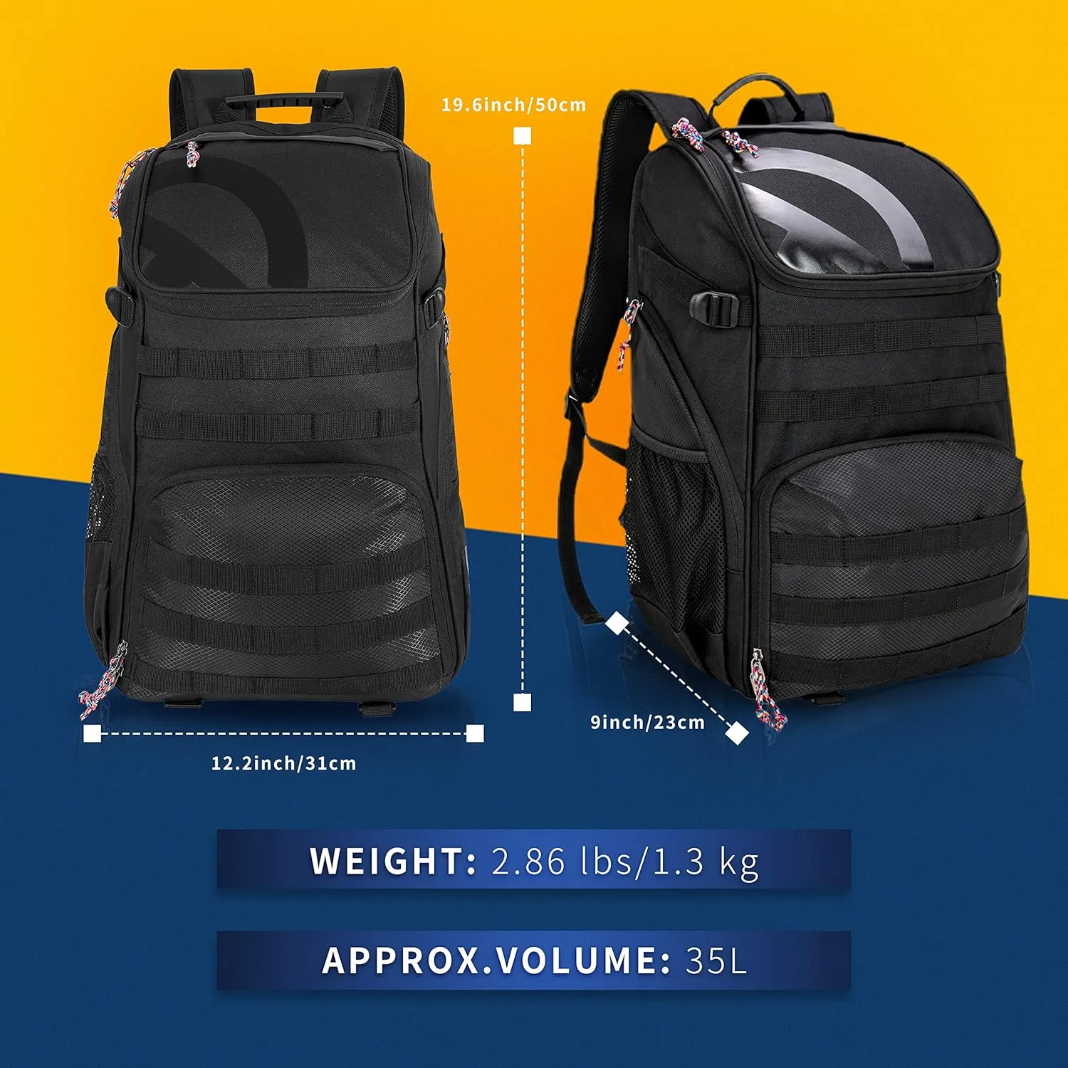 Basketball Backpack for Men Women Basketball Soccer Bag with Ball Compartment Shoes Bag Sports Gym Backpack