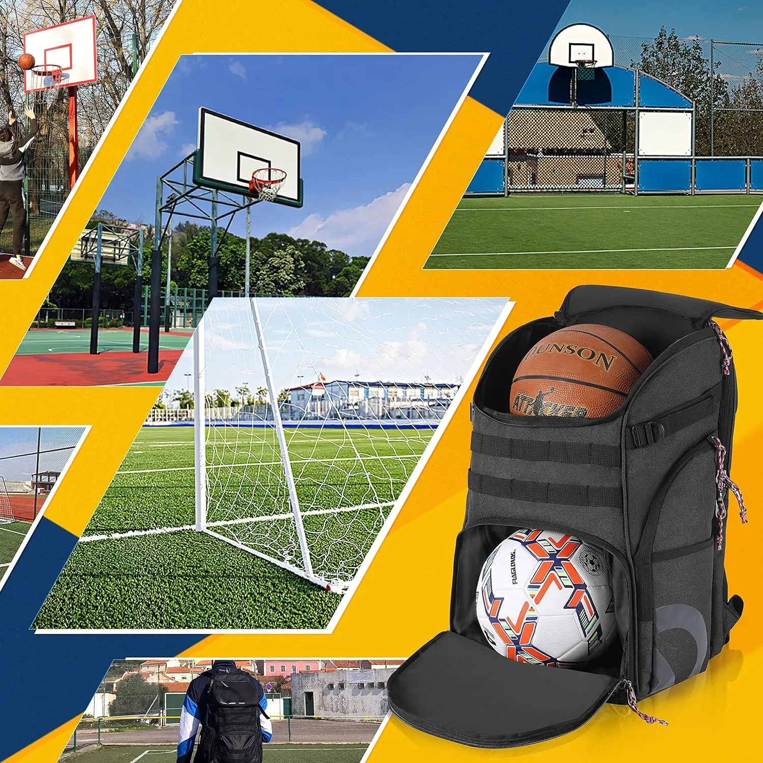 Basketball Backpack for Men Women Basketball Soccer Bag with Ball Compartment Shoes Bag Sports Gym Backpack