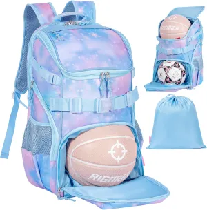 Basketball Backpack for Men Women Basketball Soccer Bag with Ball Compartment Shoes Bag Sports Gym Backpack
