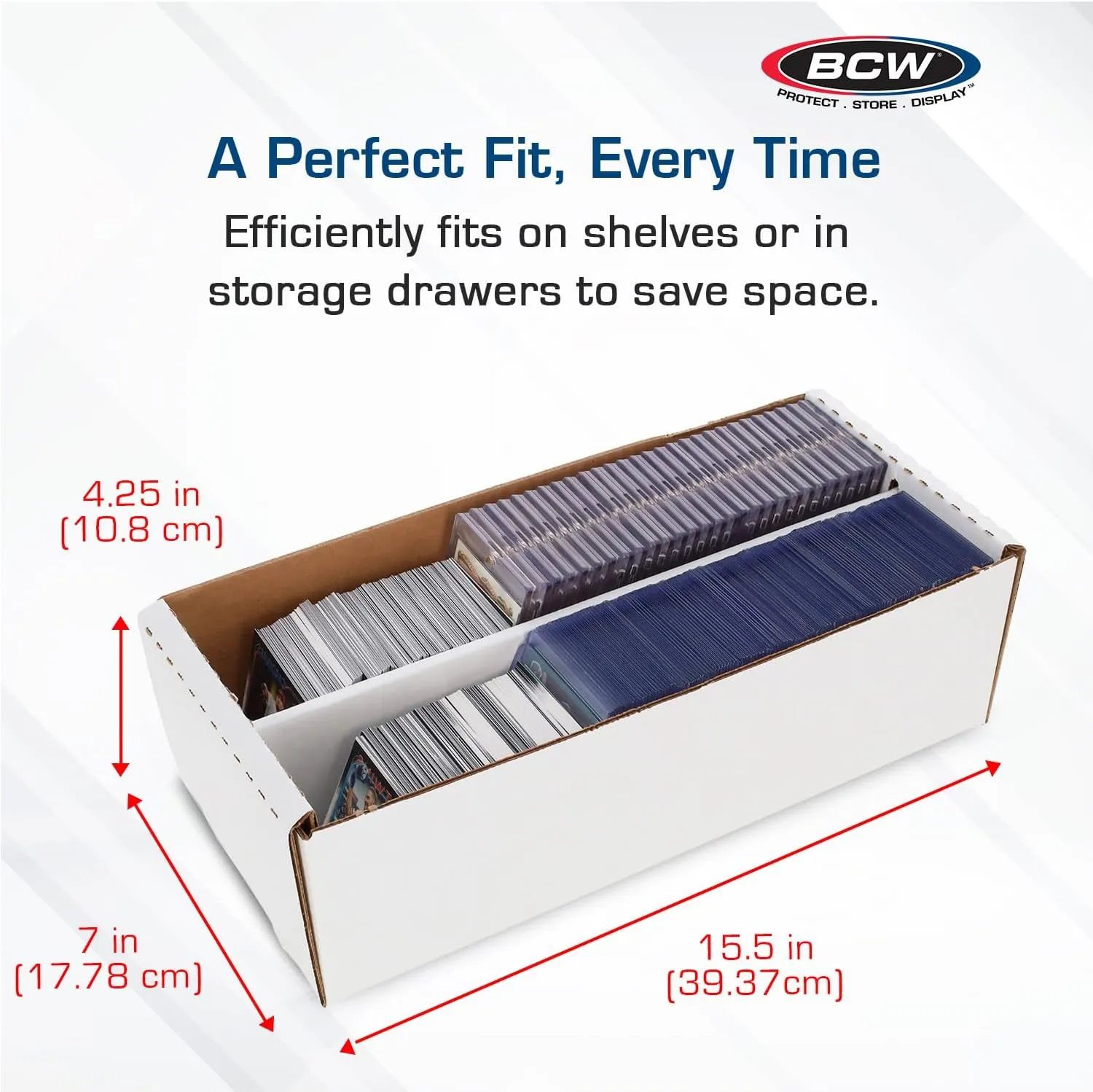 BCW Shoe Storage Card Box - 5 ct | Cardboard Box for Trading Cards, Gaming Cards, and Collectibles | Holds 1600 Standard Cards or 300 3x4 Toploaders | Gaming Card Organizer Box | Assembly Required