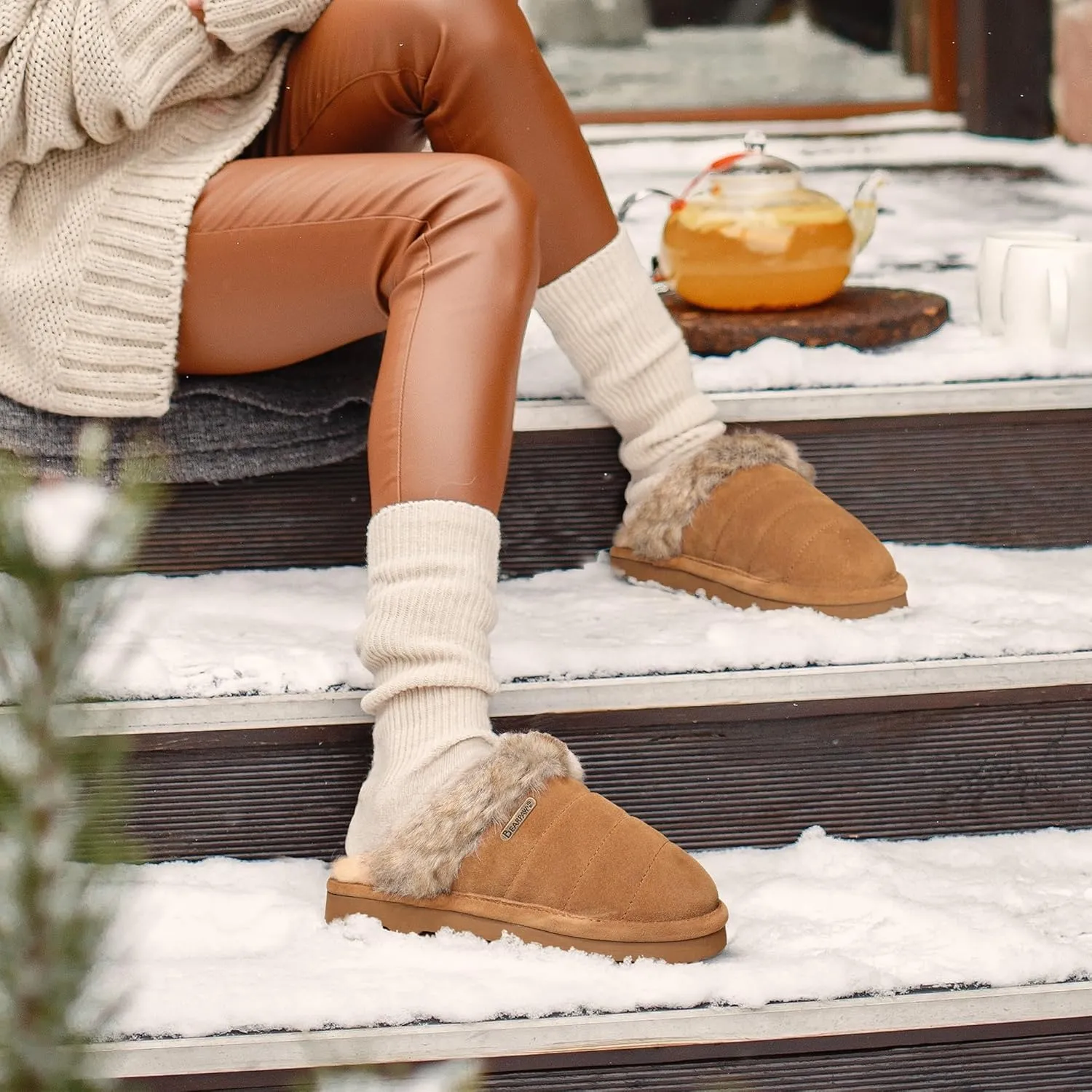 BEARPAW Women's Loki Style Quilted Slippers - 3053W Jordyn - Cozy Indoor/Outdoor House Shoe