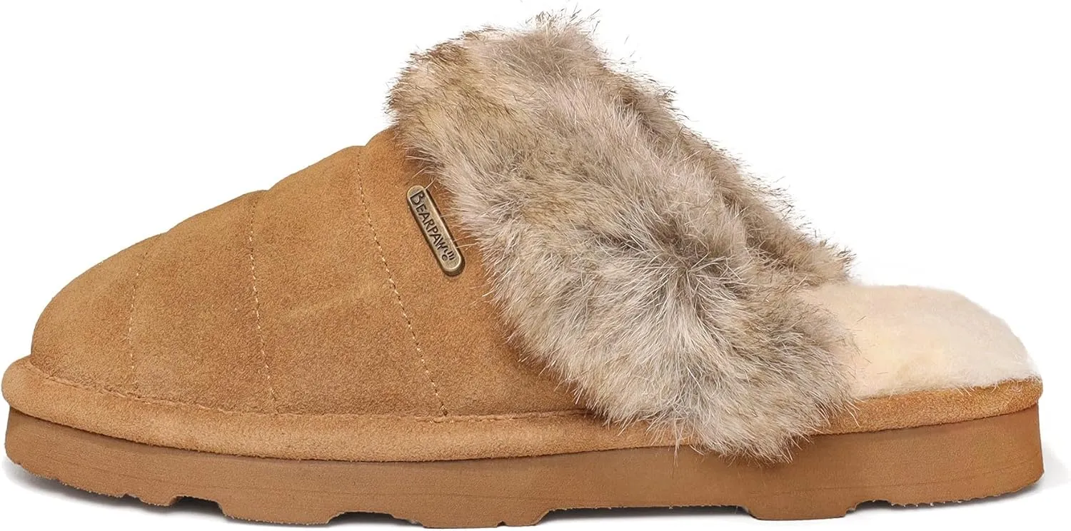 BEARPAW Women's Loki Style Quilted Slippers - 3053W Jordyn - Cozy Indoor/Outdoor House Shoe