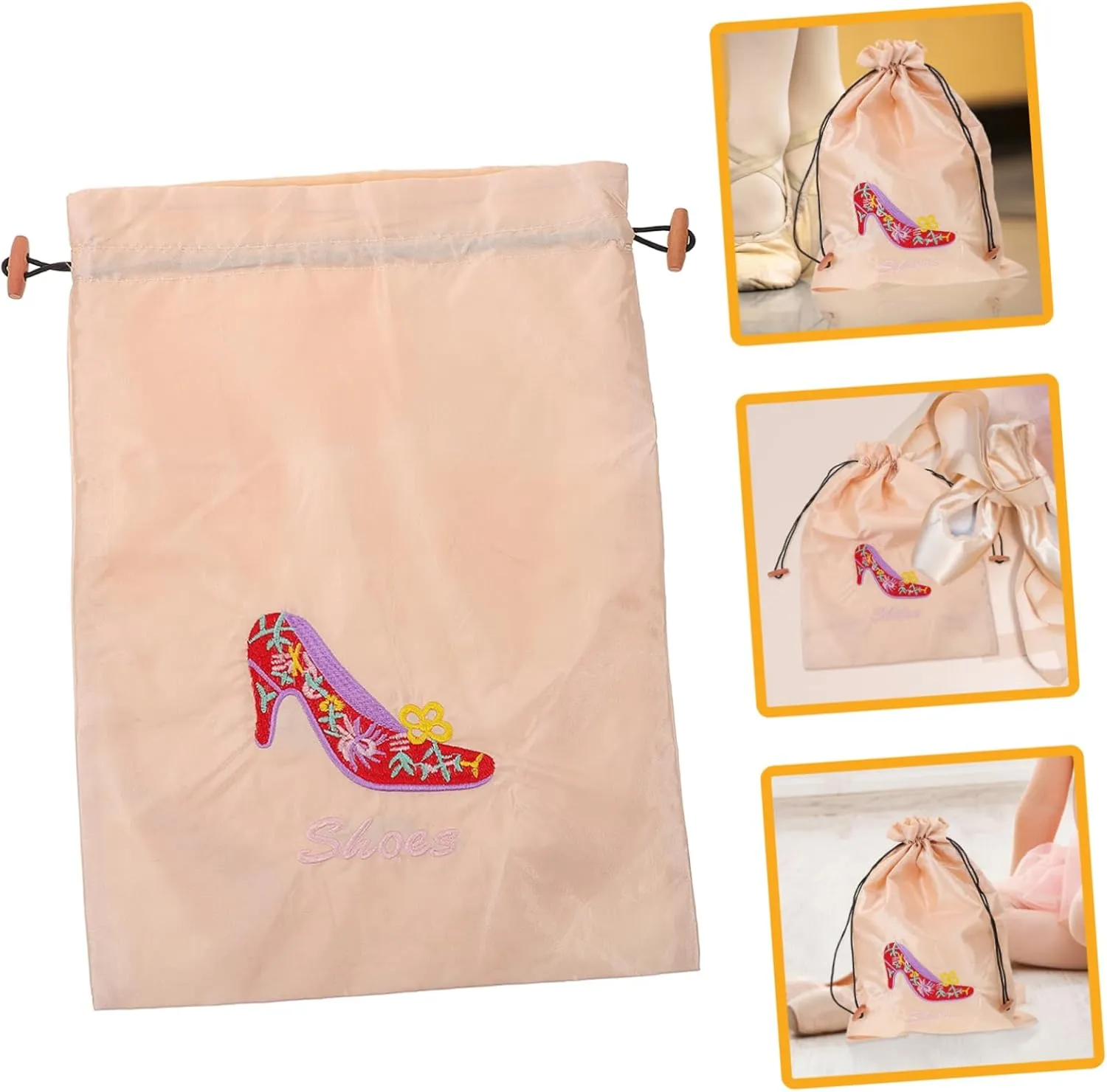 BESPORTBLE Pointe Shoe Bag Convenient Dance Shoe Bag Washable Ballet Shoe Bag Anti-Scratch Shoe Bag Drawstring